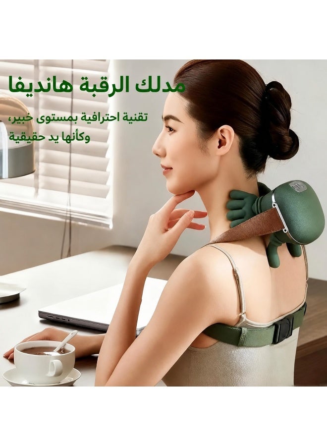 Cordless Neck and Shoulder Massager with Heat, Wearable 4D Deep Tissue Kneading Massage Pillow, Rechargeable Heating Shoulder Massager, 3 Massage Levels for Neck, Back, Traps and Legs, Compact Lightweight, Dark Green - Image 4