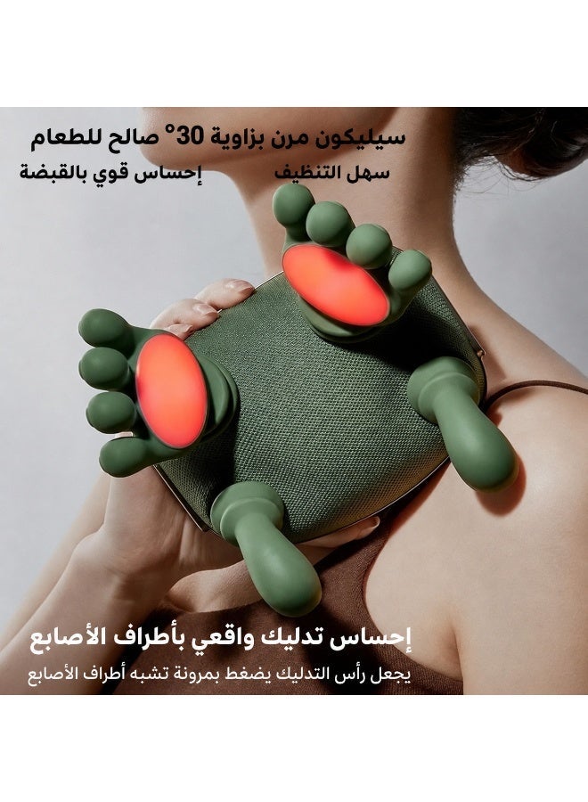 Cordless Neck and Shoulder Massager with Heat, Wearable 4D Deep Tissue Kneading Massage Pillow, Rechargeable Heating Shoulder Massager, 3 Massage Levels for Neck, Back, Traps and Legs, Compact Lightweight, Dark Green - Image 5