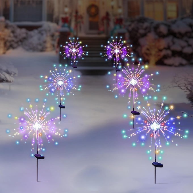2PCS 120 LED STARBURST LIGHTS 8 LIGHT MODES FIREWORK LIGHTS COPPER WIRE BATTERY OPERATED STARBURST FAIRY LIGHTS FOR OUTDOOR INDOOR GARDEN PATIO BEDROOM PARTY HANGING DECOR