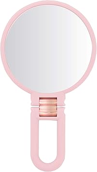 Danielle Creations Soft Touch Handheld Mirror 10x Magnification Blush
