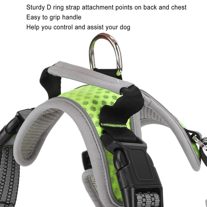 Adjustable Reflective Dog Harness Soft Breathable Mesh Quick Release Lockable Buckle Size L - Image 4