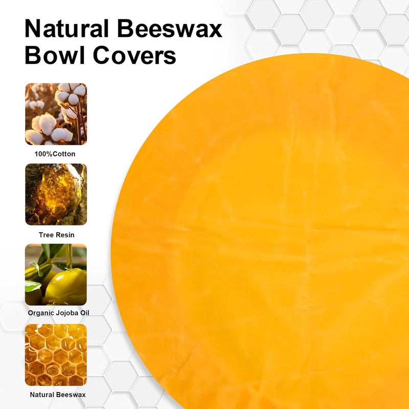 BERBAM Reusable Bowl Covers for Bread Proofing（2 Large）- Cotton Beeswax Bowl Covers Reusable with Elastic Rim, Sourdough Bowl Cover for Food Storage and Food Preservation (10INCH)（Solid color） - Image 4
