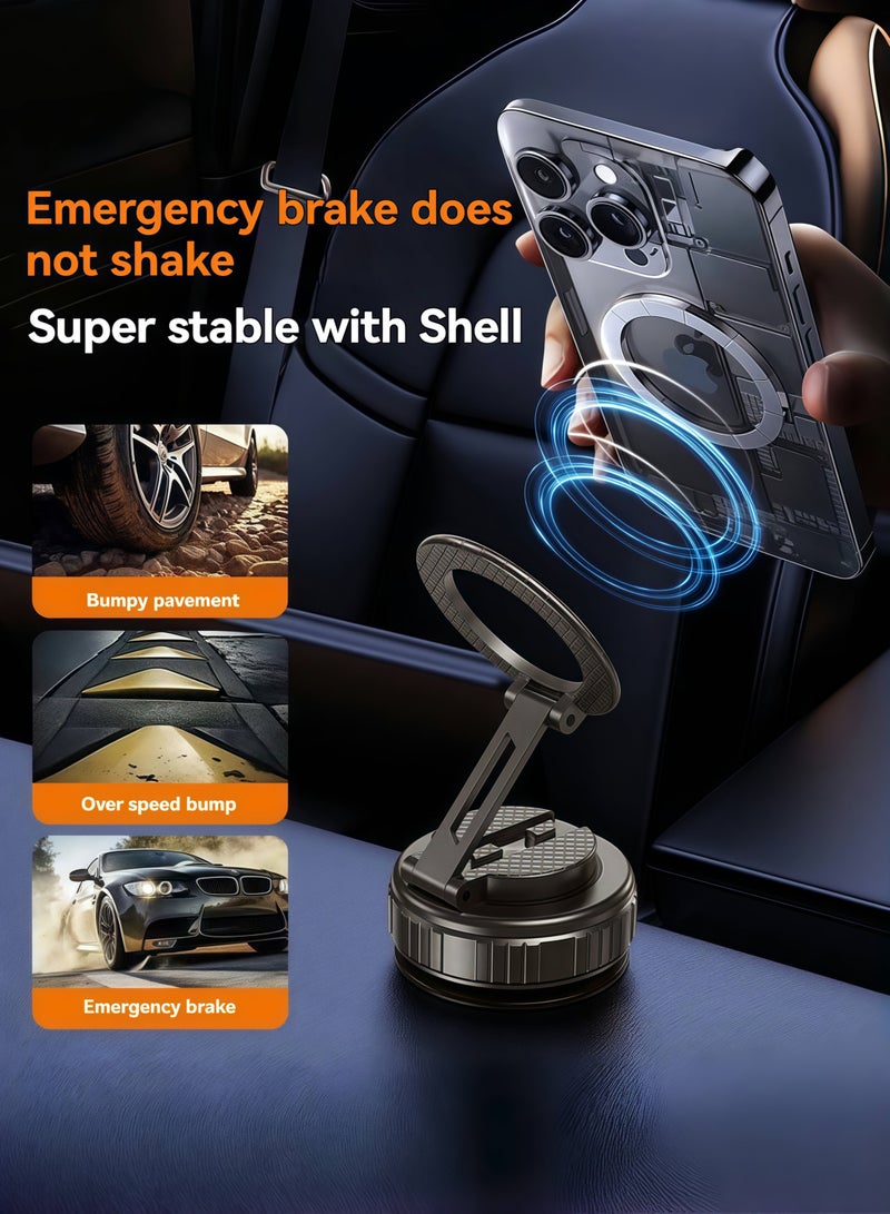 Magnetic Car Phone Holder - Super Strong Suction Cup Mount with 360° Rotation, Universal for All Smartphones, Dashboard & Windshield Mount - Image 2