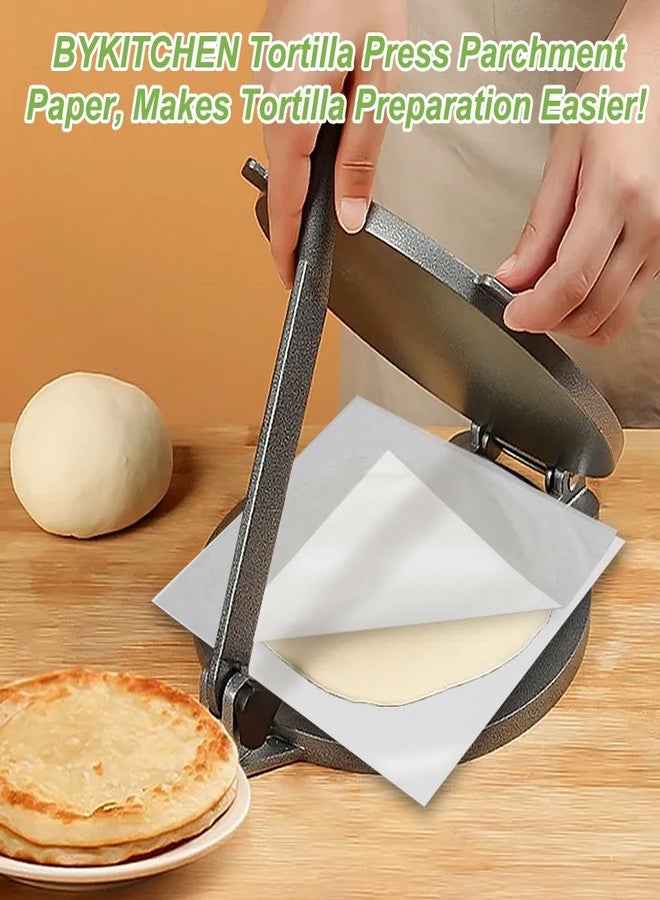 BYKITCHEN ورق زبدة غير لاصق من BYKITCHEN، مقاس 8x8 بوصة، مربعات لصينية الخبز، بطانات ورق زبدة مربعة متوافقة مع مكبس التورتيلا، صينية الخبز، المقلاة الهوائية (100 قطعة) - Image 4