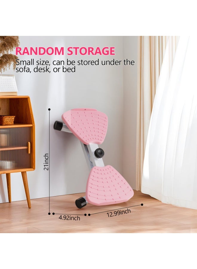 شو وو لوح لف الخصر، جهاز لف، تمرين لف البطن، لوح توازن، أداة لياقة بدنية صامتة مع أشرطة مقاومة حلقية، تدليك القدم، وتمارين أساسية لحرق دهون البطن، لون وردي - Image 5