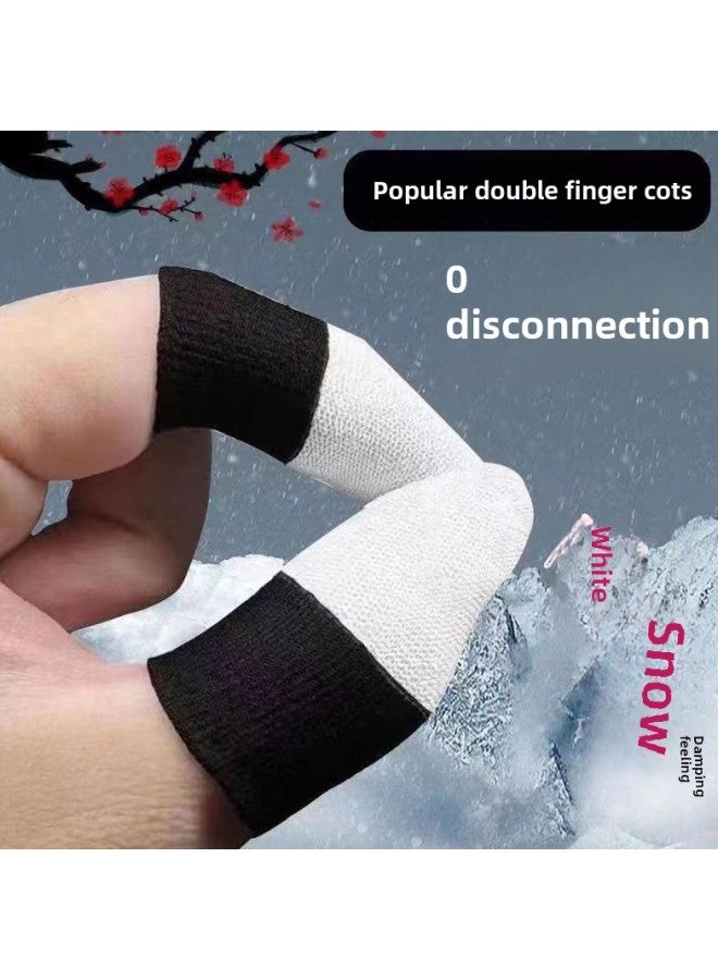 Breathable Sweat-proof Finger Cover Silver Double Color Hand Swim Finger Cover Sensitive And Durable One Finger Chicken Eating Artifact Fit Not Tight-Product Color:White And Black (silver Fiber)  - Image 1