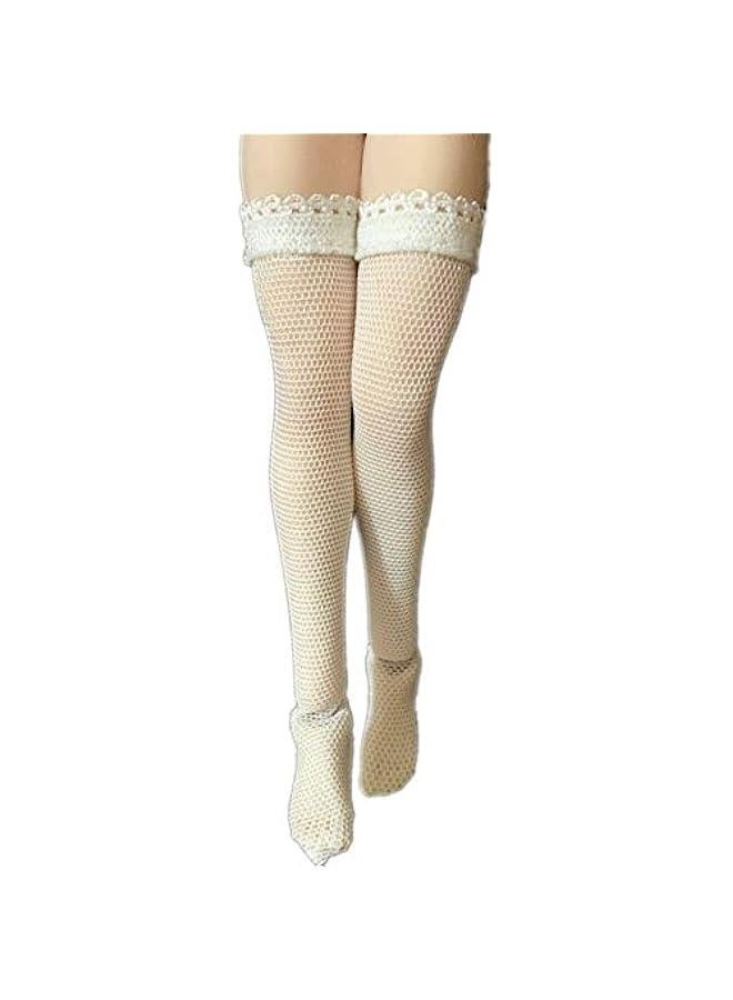 1/12 Scale Female Figure Doll Clothes, Handmade Stocking for 6 inch Figure, Phicen/TBLeague/SHF CM029 (White)