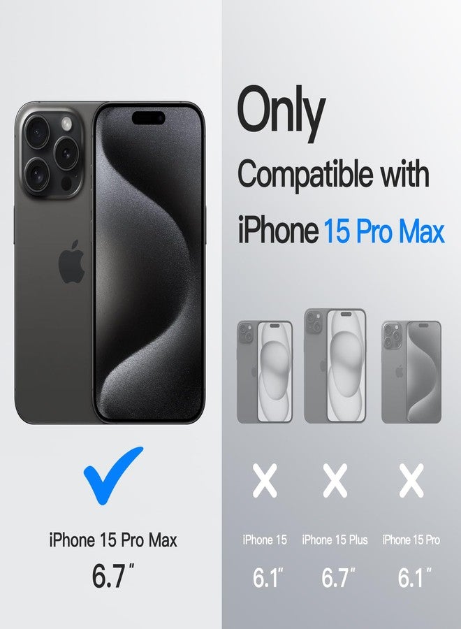 جي تيك جراب JETech الحلقي الدوار 360 درجة لهاتف iPhone 15 Pro Max مقاس 6.7 بوصة متوافق مع MagSafe، غطاء هاتف نحيف مقاوم للصدمات مع حامل وحلقة تثبيت (أسود تيتانيوم) - Image 2