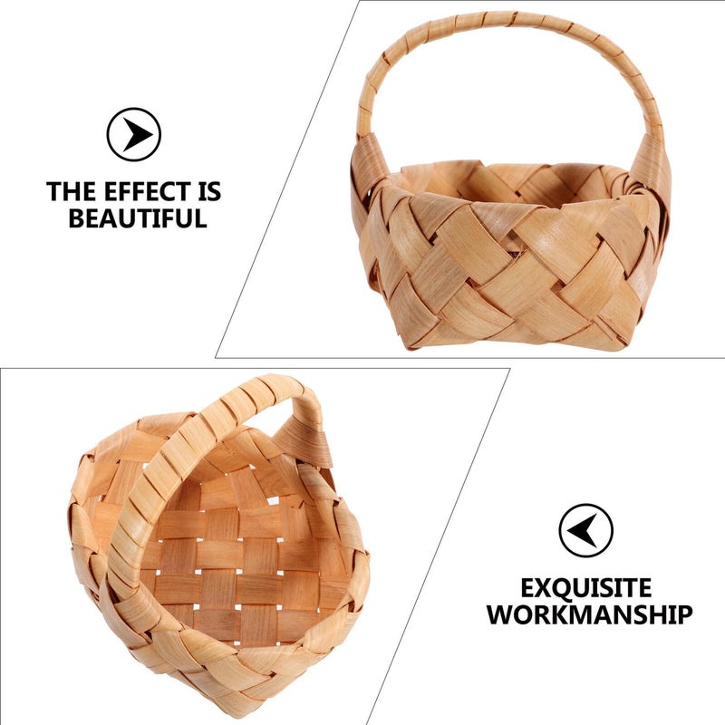 Mini Wood Woven Fruit Basket Handheld Photo Prop For Rustic Home Decor - Image 4