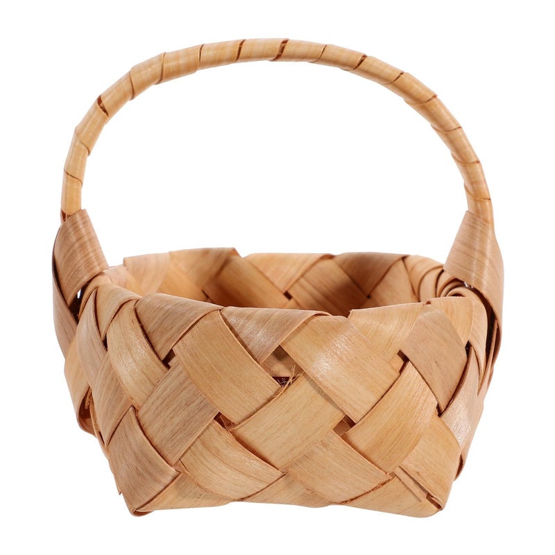 Mini Wood Woven Fruit Basket Handheld Photo Prop For Rustic Home Decor - Image 2