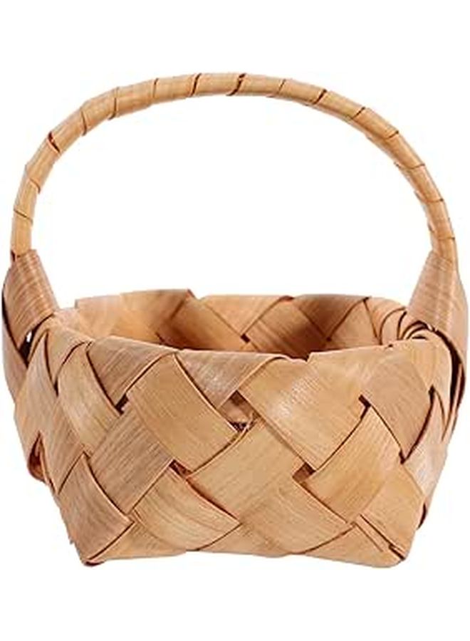 Mini Wood Woven Fruit Basket Handheld Photo Prop For Rustic Home Decor - Image 1