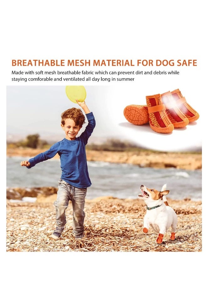 Dog Boots for Small Dogs Breathable Dog Walking Shoes Dog Snow Boots for Small Dogs, Puppy Shoes for Hot Pavement 4PCS - Image 5