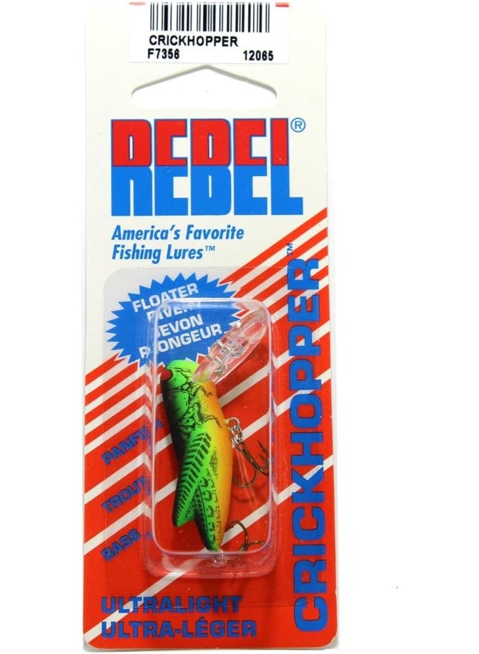 Rebel Rebel Lures Crickhopper Cricket/Grasshopper Crankbait Fishing Lure, 1 1/2 Inch, 1/4 Ounce Crickhopper (3/32 oz) - Image 2