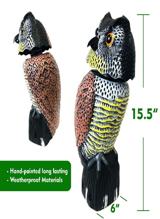 GiftExpress GiftExpress 15.5" Scarecrow Owl Decoy with Rotating Head Statue, Pest Repellent, Bird Control, Bird Deterrent, Garden Protectors, Fake Owls (1)  - Image 3