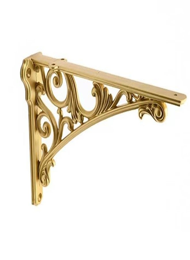 CABDM Wall Mount Shelf Bracket 6 inch, Decorative Brackets for Shelving, Heavy Duty Vintage, DIY Projects, Hardware Included, 4 Pack, Gold Finish, 5.9x4.17x1.73 inch,Baroque Style - Image 2