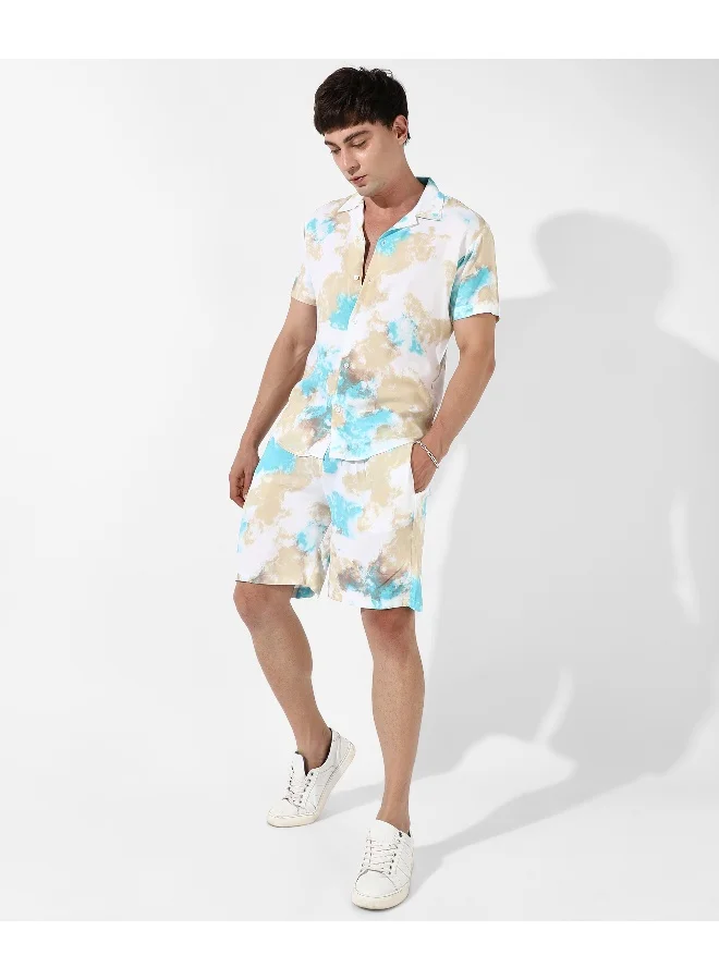 Campus Sutra Men's Multivolour Tie-Dye Print Co-Ord Set For Casual Wear | Cotton Rayon Fabric | Clothing Set Crafted With Comfort Fit & High Performance For Everyday Wear