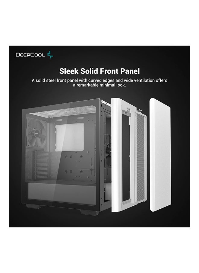 DEEPCOOL DeepCool CK500 WH Mid-Tower ATX Case, Full Size Tempered Glass Window, Two Pre-Installed 140mm Fans with Airflow, E-ATX Motherboard Support, Front I/O USB Type-C, White  - Image 3
