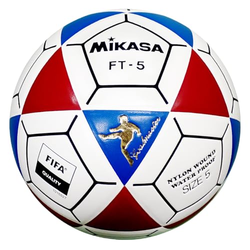 Mikasa FT5 Goal Master Soccer Ball, Blue/Red/White, Size 5 - Image 1