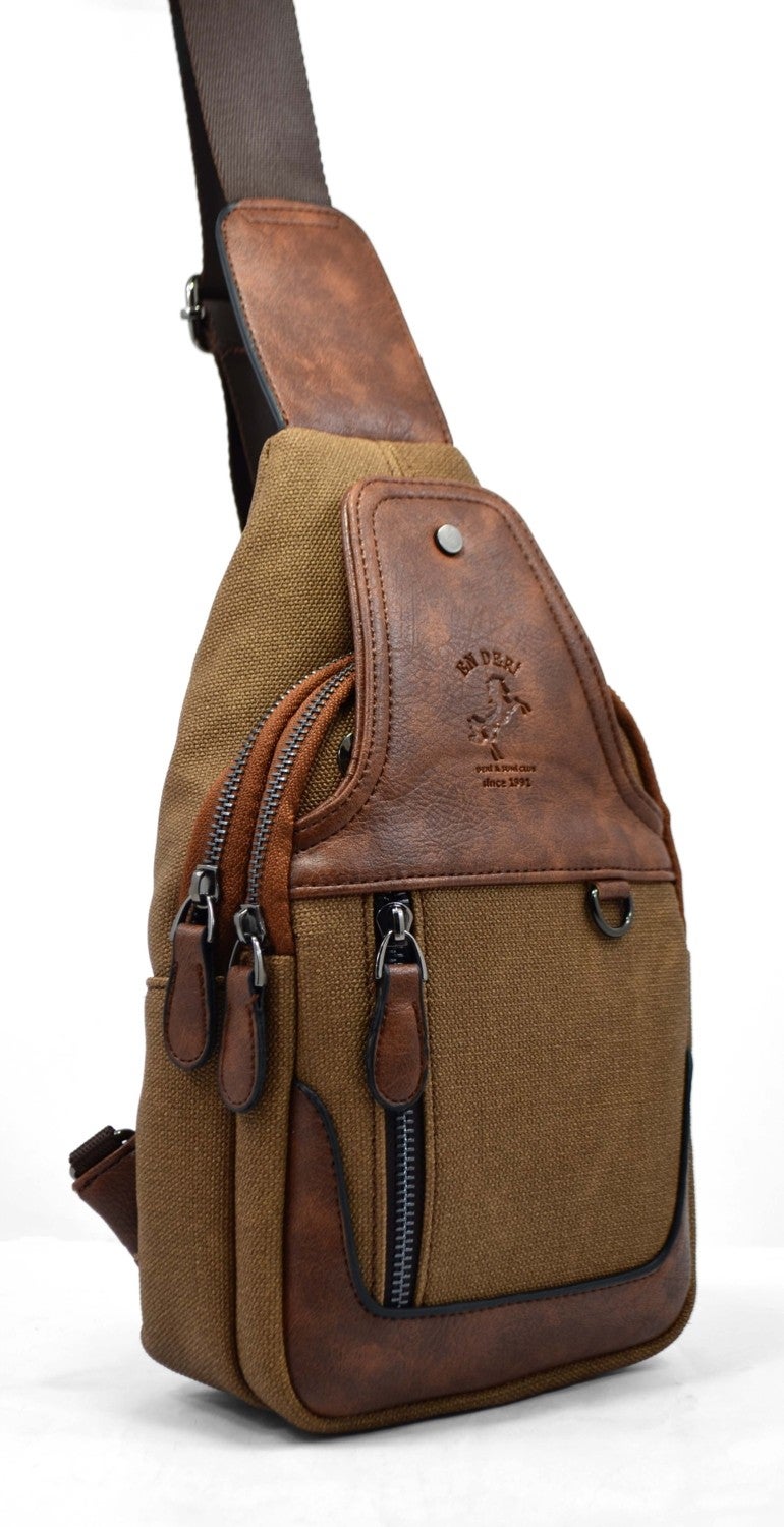 EN Deri EN Leather Phone Wallet Compartment Headphone Output Crossbody Chest and Shoulder Bag  - Image 1