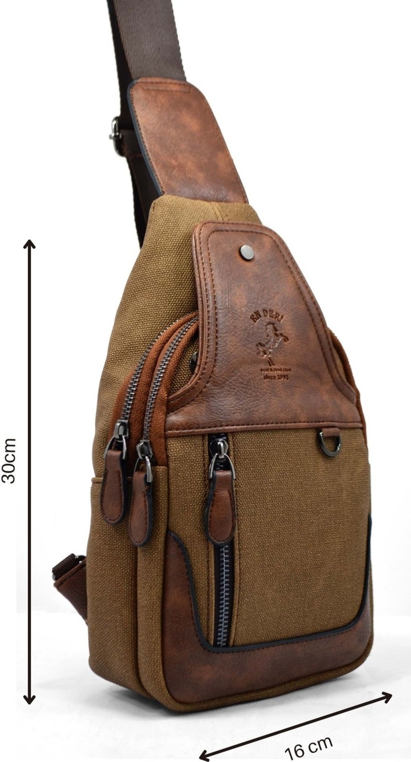 EN Deri EN Leather Phone Wallet Compartment Headphone Output Crossbody Chest and Shoulder Bag  - Image 2
