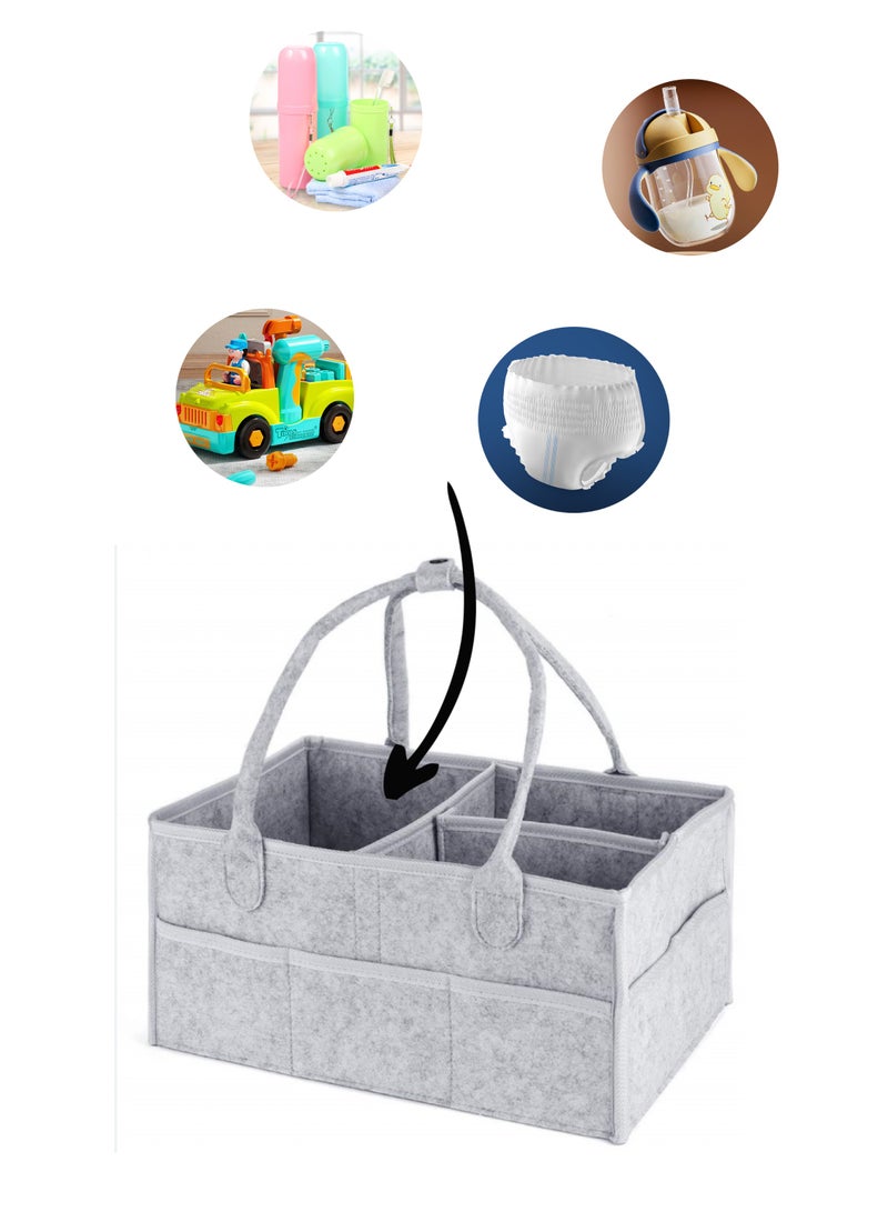 Baby items portable storage basket creative snacks home storage basket bath basket （gray）  - Image 2