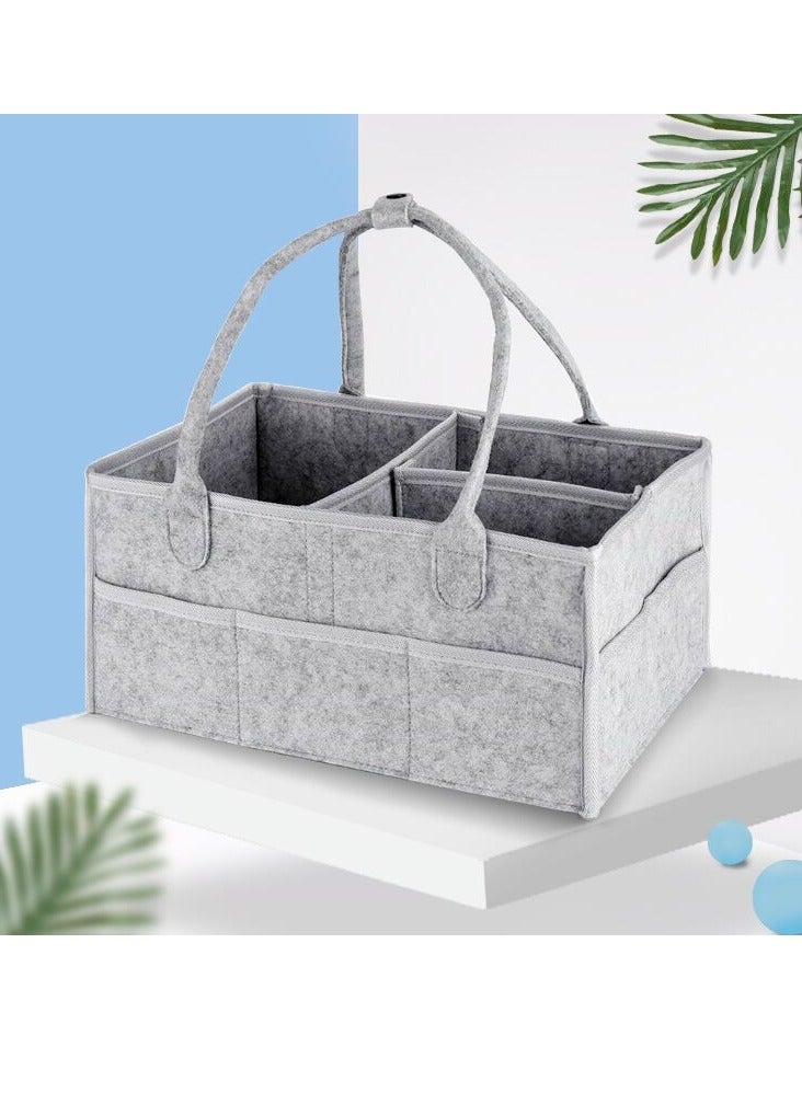 Baby items portable storage basket creative snacks home storage basket bath basket （gray）  - Image 1