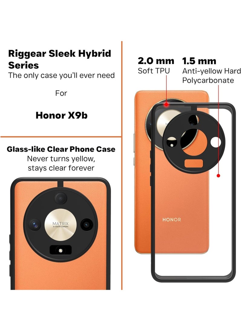 Case Cover Shockproof Hard PC Back Soft TPU Frame Anti-yellowing Slim Protective Cover Compatible with Honor X9B (Clear) - Image 4