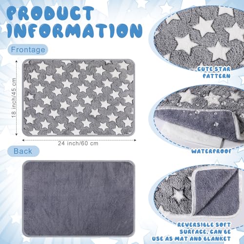 Clysee 2 Pcs Large Self Warming Cat Pad Self Heating Cat Mat Bed Dog Crate Pet Blankets Thermal Heated Bed Mat for Outdoor Indoor Newborn Kittens Puppies DogLarge Star24 x 18 - Image 3