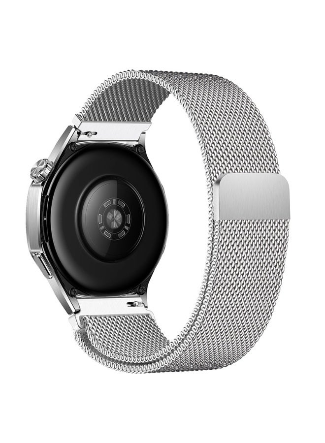 18mm Magnetic Metal Mesh Watch Strap, for Huawei Watch GT 6/5/4 41mm, GT 5 Pro 42mm, Garmin Venu 3S/Vivoactive 4S, Milanese Stainless Steel Quick Release Band , Silver - Image 1