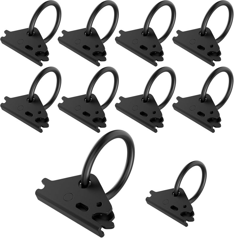 Eapele 10pcs Steel E-Track O Ring Tie-Down Anchors, Secure Cargo in Enclosed/Flatbed Trailers, Trucks, Load Limit of 1500lb(Black) - Image 1
