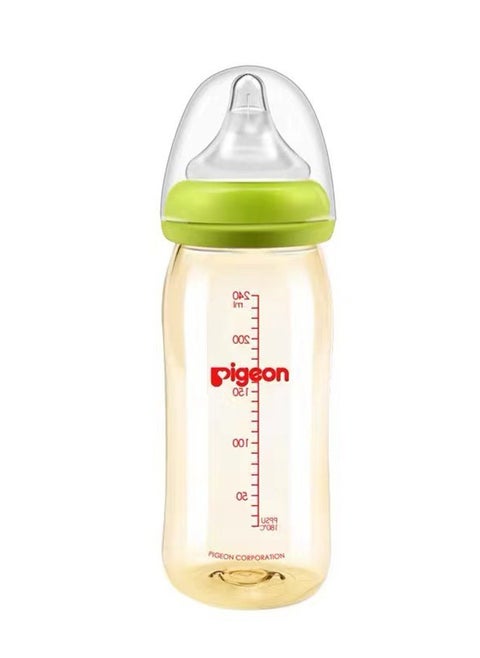 Pigeon PPSU Baby Bottle, Wide Neck, Streamlined Body, Natural Feel, Easy To Clean, Heat-Resistant 240ml, Over 6 Months
