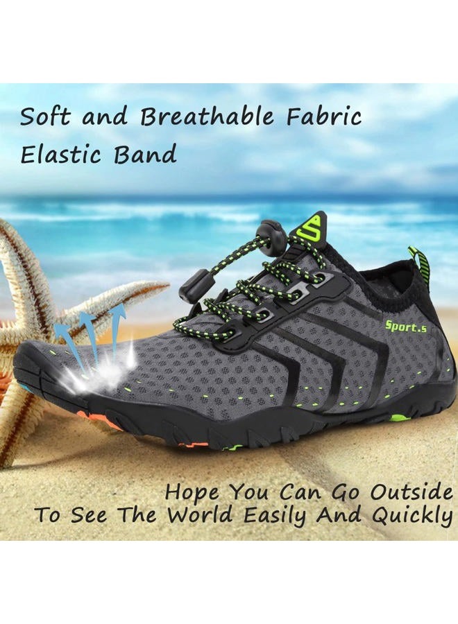 YALOX Water Shoes Men's Women's Swim Shoes Outdoor Beach Barefoot Quick-Dry Aqua Pool Socks Swimming Yoga Surfing Exercise(927Grey,36EU) - Image 3