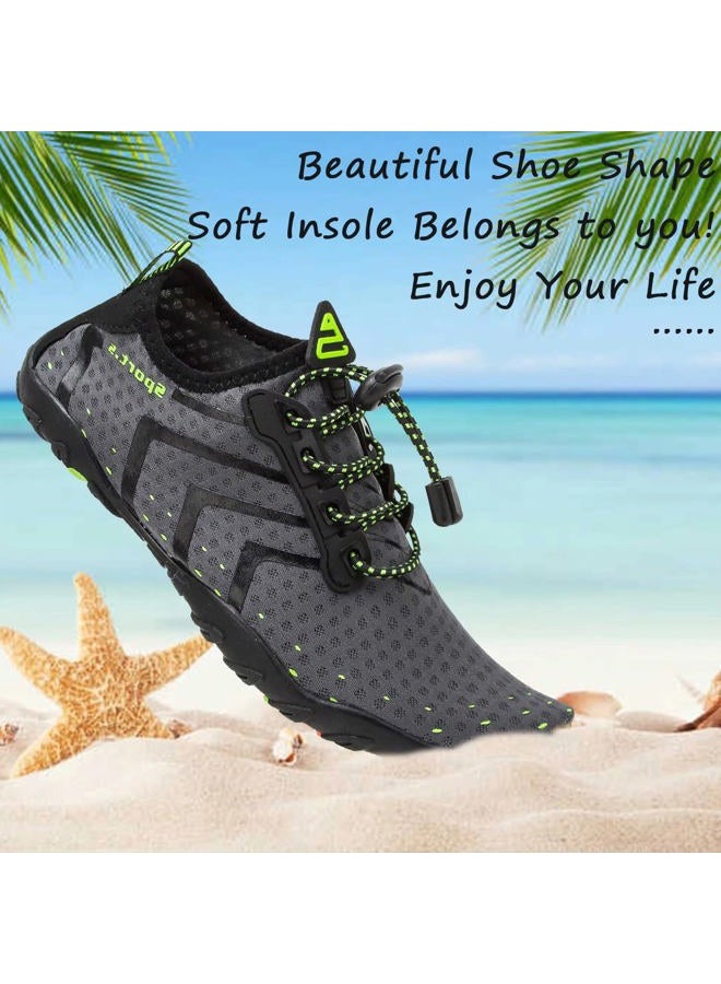YALOX Water Shoes Men's Women's Swim Shoes Outdoor Beach Barefoot Quick-Dry Aqua Pool Socks Swimming Yoga Surfing Exercise(927Grey,36EU) - Image 2