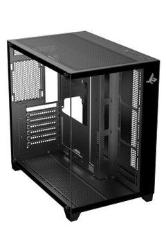 صندوق الكمبيوتر للألعاب شاربكس PROFIN ATX Min-Tower (XI700B) مع 7 مراوح 120 مم ARGB مثبتة مسبقًا، وجهاز تحكم، زجاج مقسّى، ومنافذ I/O (منافذ نوع C1 دونجل / USB3.0 *1 / USB2.0 2 / أزرار: الطاقة / إعادة التعيين)، (أسود).  - Image 3