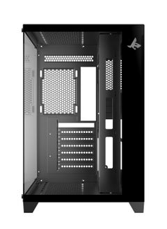 صندوق الكمبيوتر للألعاب شاربكس PROFIN ATX Min-Tower (XI700B) مع 7 مراوح 120 مم ARGB مثبتة مسبقًا، وجهاز تحكم، زجاج مقسّى، ومنافذ I/O (منافذ نوع C1 دونجل / USB3.0 *1 / USB2.0 2 / أزرار: الطاقة / إعادة التعيين)، (أسود).  - Image 4