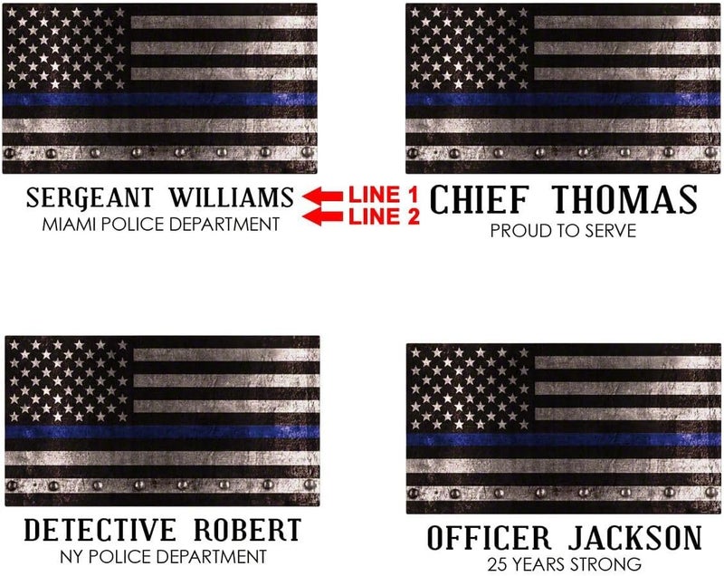 HomeWetBar Custom Police Wooden Sign  Courage and Honor Thin Blue Line Sign - Image 2