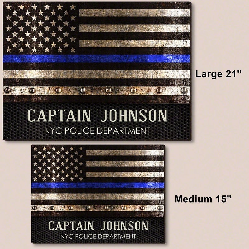 HomeWetBar Custom Police Wooden Sign  Courage and Honor Thin Blue Line Sign - Image 3
