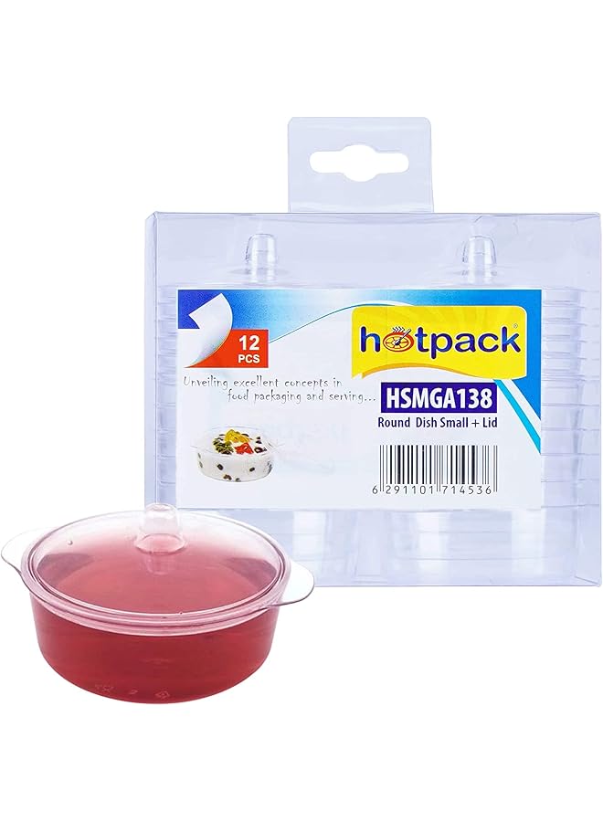 Hotpack Round Heavy Weight Plastic Dish With Lid 12 Piece Set