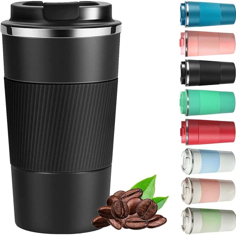 Wosta Insulation Coffee Mug, Reusable Stainless Steel Thermal Travel Cup With Leakproof Lid 510Ml Double-Wall Vacuum Insulated for Hot&Cold Drinks, Water, Tea (Black) - Image 1