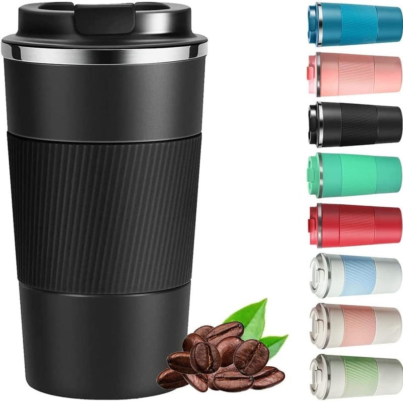 Wosta Insulation Coffee Mug, Reusable Stainless Steel Thermal Travel Cup With Leakproof Lid 510Ml Double-Wall Vacuum Insulated for Hot&Cold Drinks, Water, Tea (Black) - Image 2