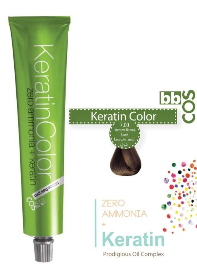 100% Ammonia-Free Keratin Infused Intensive Natural Blonde Hair Color 100 ml - 7.00