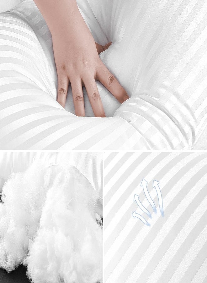 EIUE Premium Stripe Pillow Cores - 12x20 Inch, Dual Fill, Washable, Vacuum Packed 2-Pack - Image 4