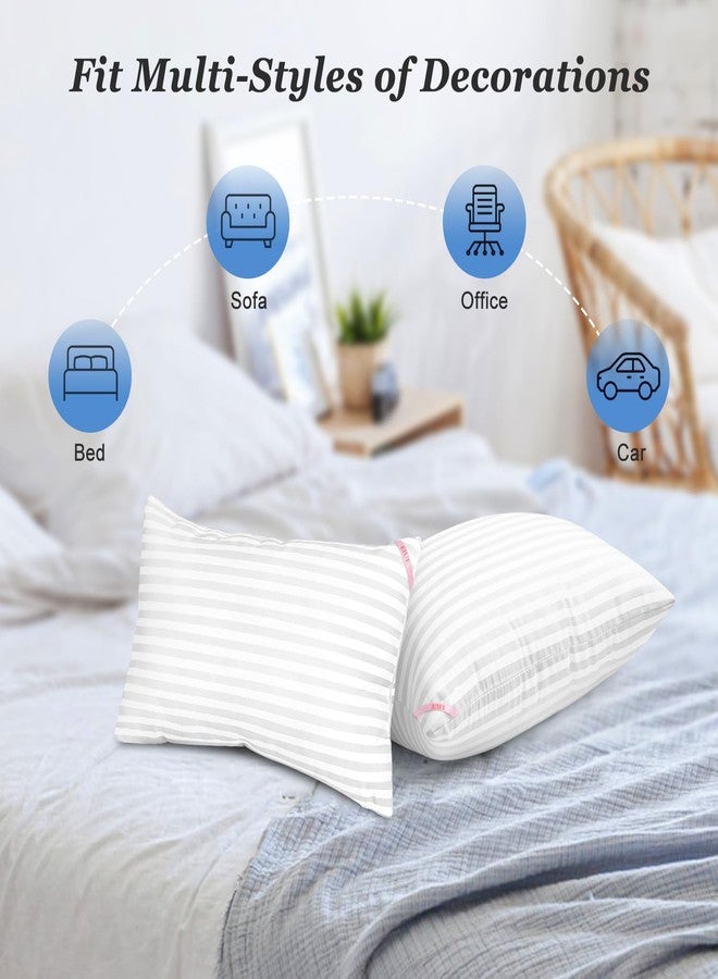 EIUE Premium Stripe Pillow Cores - 12x20 Inch, Dual Fill, Washable, Vacuum Packed 2-Pack - Image 3