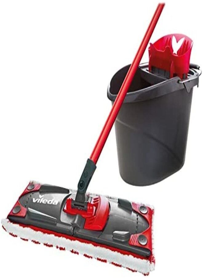 Vileda - Vileda Ultramax Complete Mop and Bucket Set, Black/Red - Image 1