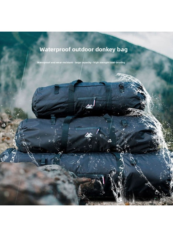 Outdoor Camping Storage Bag Travel Sleeping Bag Tent Equipment Bag Storage Bag Back Camel Pack Bag Checked Waterproof Luggage Bag-Color:Black-Capacity:L 90*30*30 - Image 3