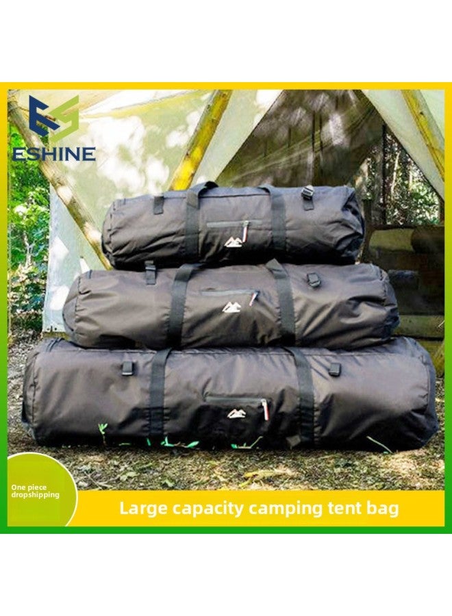 Outdoor Camping Storage Bag Travel Sleeping Bag Tent Equipment Bag Storage Bag Back Camel Pack Bag Checked Waterproof Luggage Bag-Color:Black-Capacity:L 90*30*30 - Image 1