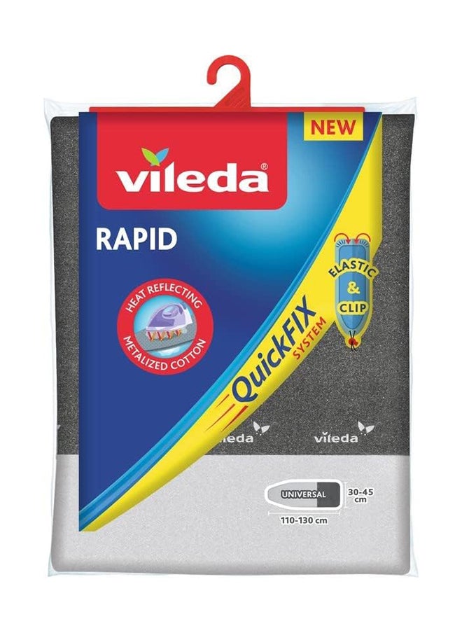 Vileda غطاء طاولة كي فليدا رابد، وسادة رغوية، قطن معدني، عاكسة للحرارة، مقاس عالمي (30-45 × 110-130) - رمادي معدني، 163253  - Image 1