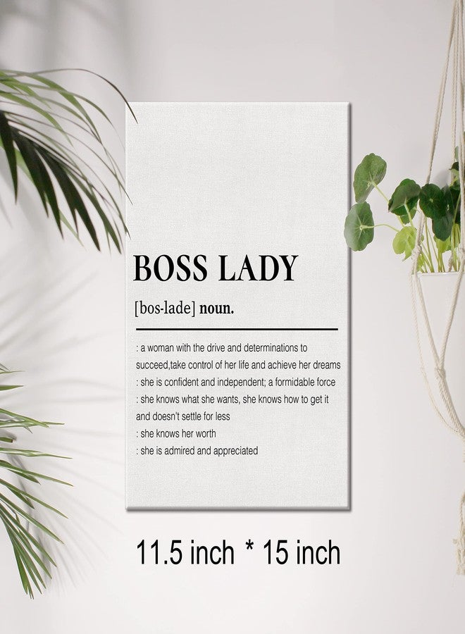 JerLoe Boss Lady Canvas Wall Art Motivational Girl Boss Definition Canvas Print Painting Office Home Wall Decor Framed Mentor Gift 12x15 Inch - Image 2