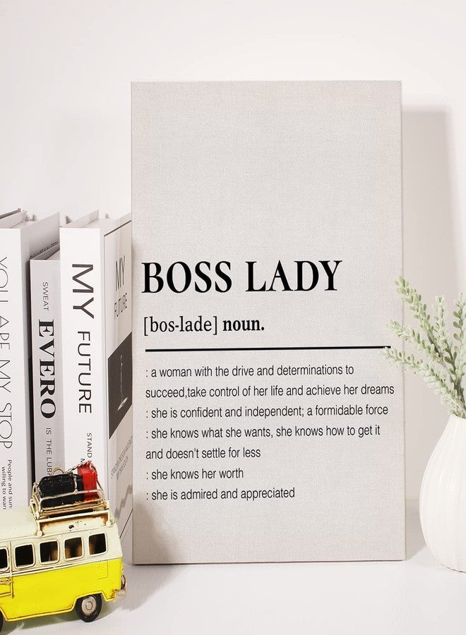 JerLoe Boss Lady Canvas Wall Art Motivational Girl Boss Definition Canvas Print Painting Office Home Wall Decor Framed Mentor Gift 12x15 Inch - Image 4