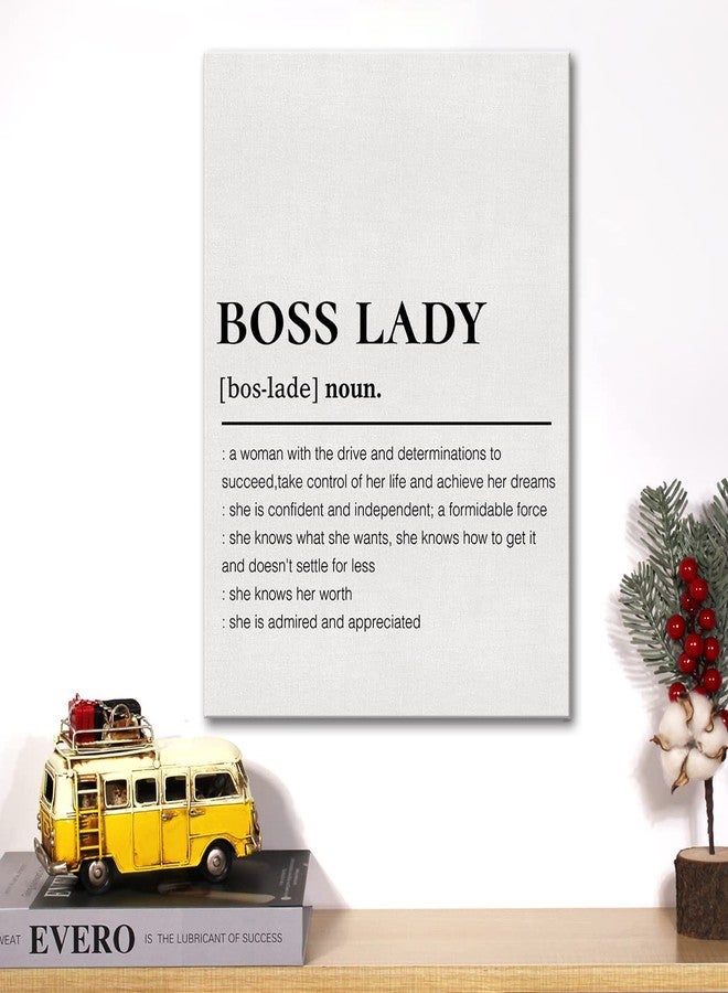 JerLoe Boss Lady Canvas Wall Art Motivational Girl Boss Definition Canvas Print Painting Office Home Wall Decor Framed Mentor Gift 12x15 Inch - Image 5